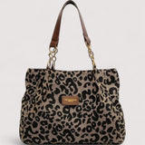LÉVRIER – LEOPARD CANVAS SHOPPING BAG