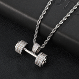JOSHUA | DIAMOND DUMBBELL PENDANT NECKLACE