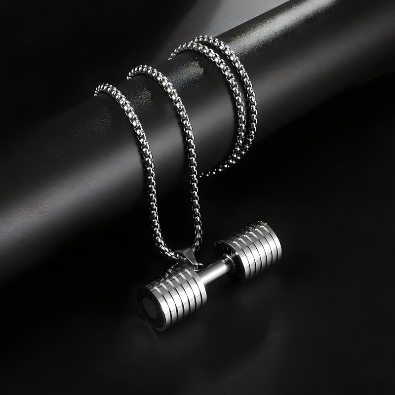 WILLIAM | AESTHETIC DUMBBELL PENDANT NECKLACE
