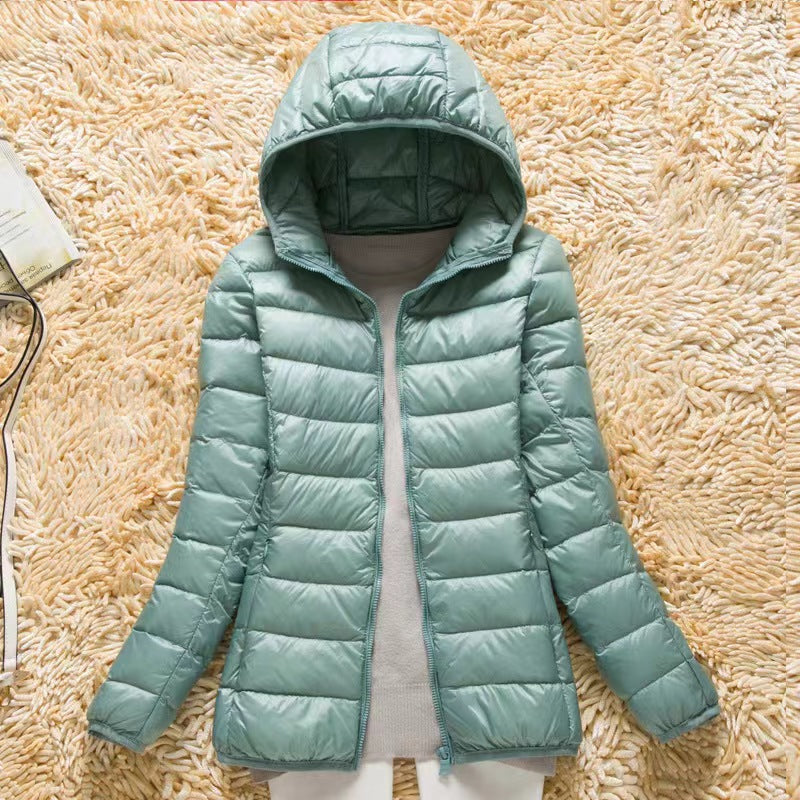 Women's Lightweight Packable Hooded Puffer Jacket