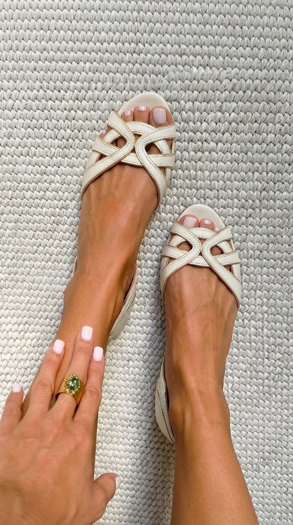 Alice | Elegant Cream Braided Sandals