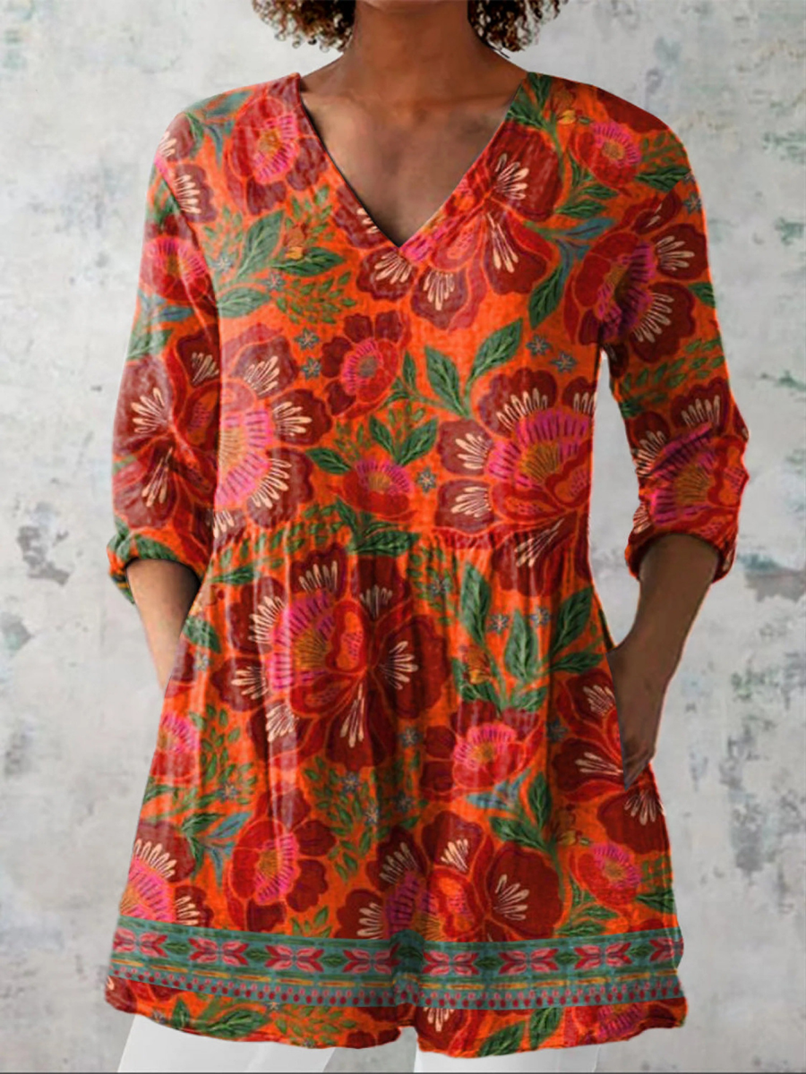 Abigail | Long Blouse with a Striking Print