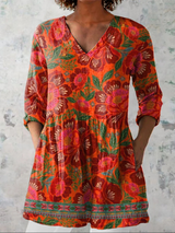 MARION | LONG BLOUSE WITH V-NECK