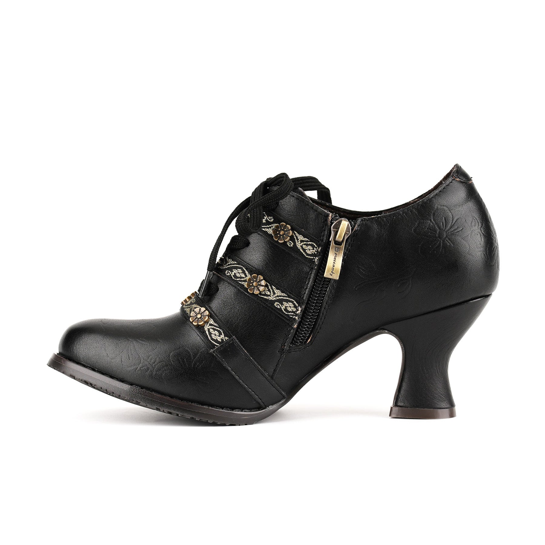 Vintage Boho Lace-Up Pumps