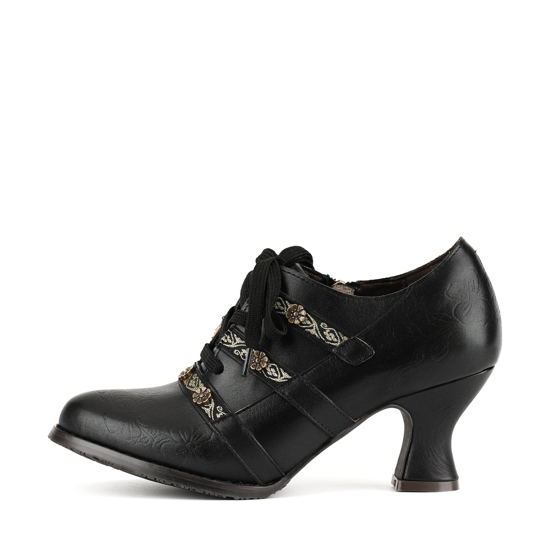 Vintage Boho Lace-Up Pumps