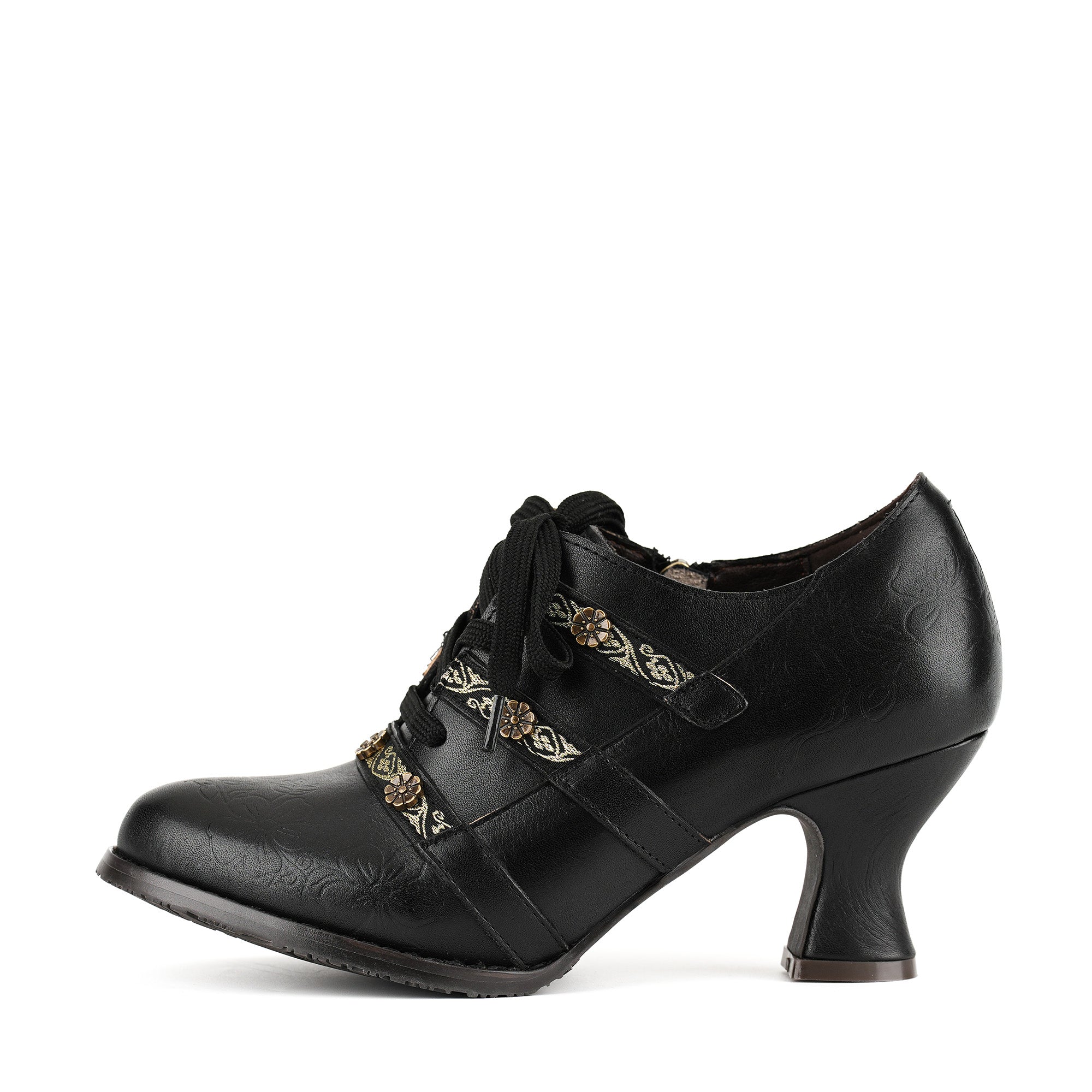 Vintage Boho Lace-Up Pumps