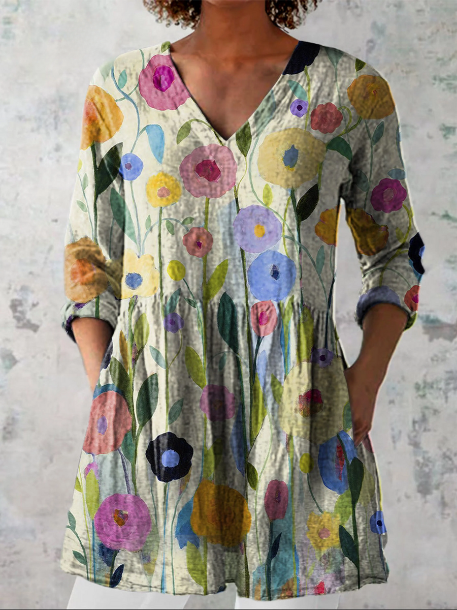 Layla | Long Blouse with a Striking Print