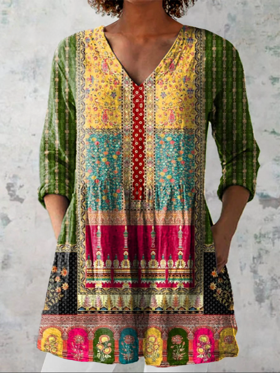 Erin | Long Blouse with a Striking Print