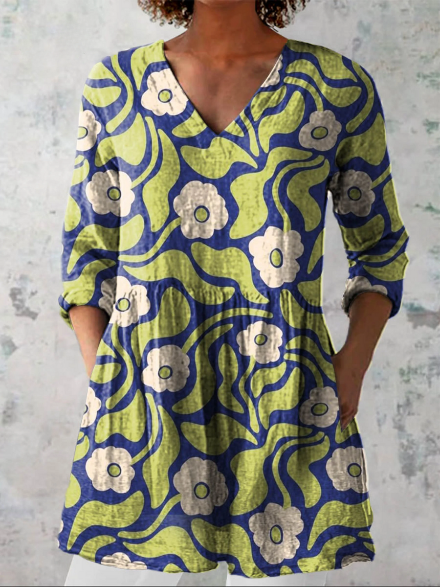 Violet | Long Blouse with a Striking Print