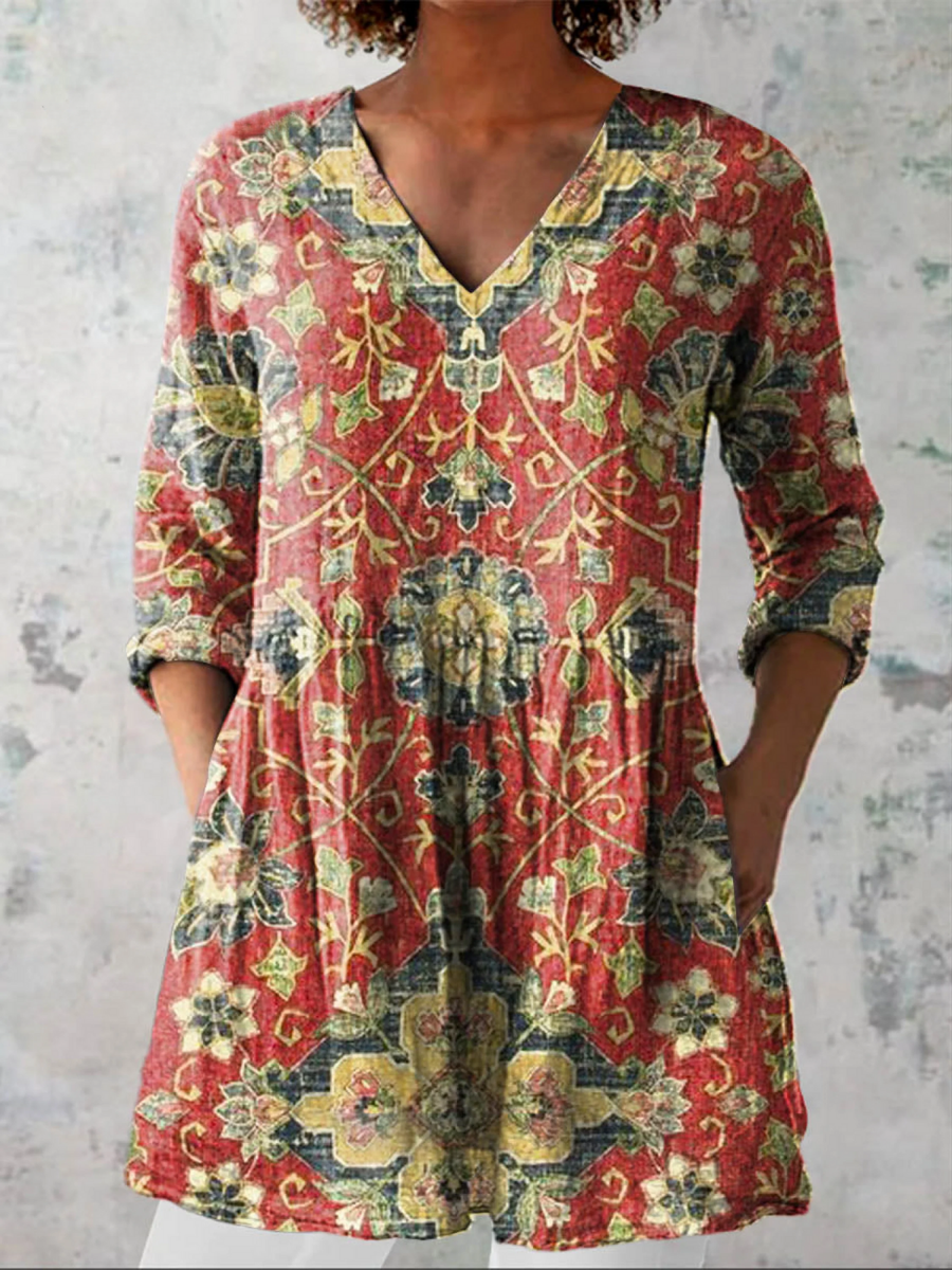 Jessica | Long Blouse with a Striking Print