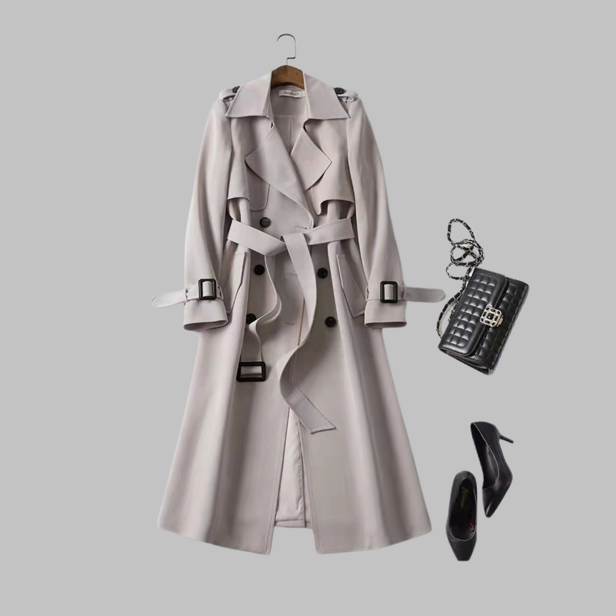 Tia - Elegant Knee-Length Loose Fit Coat