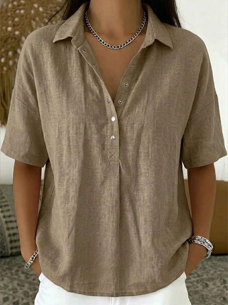 ELEANOR | RELAXED BUTTON-COLLAR BLOUSE
