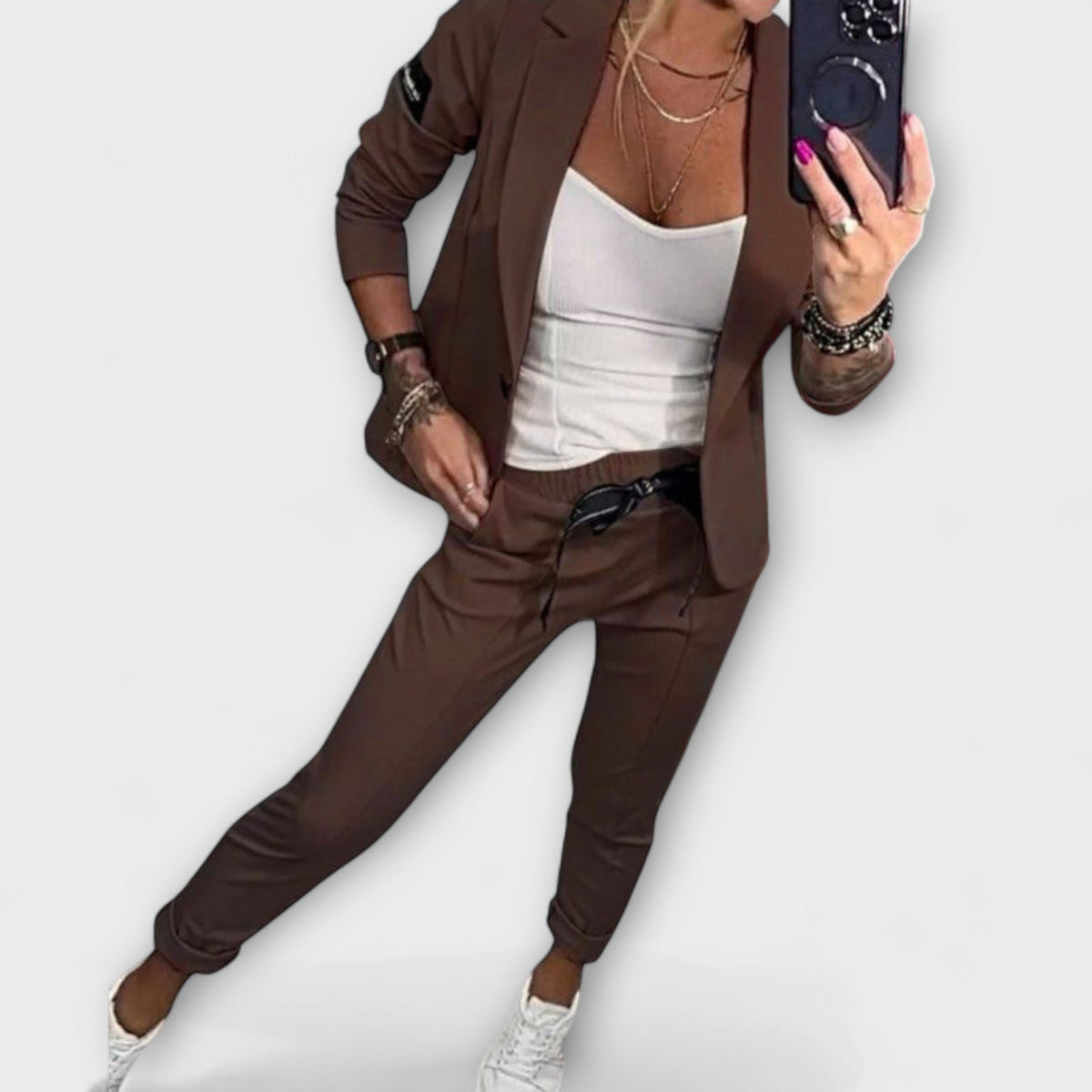 Vionne | Elegant Set of Top, Jacket, and Trousers