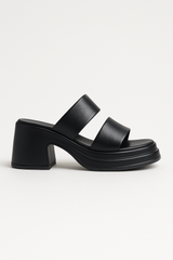 MIRA | CHUNKY HEEL CALF LEATHER SANDALS