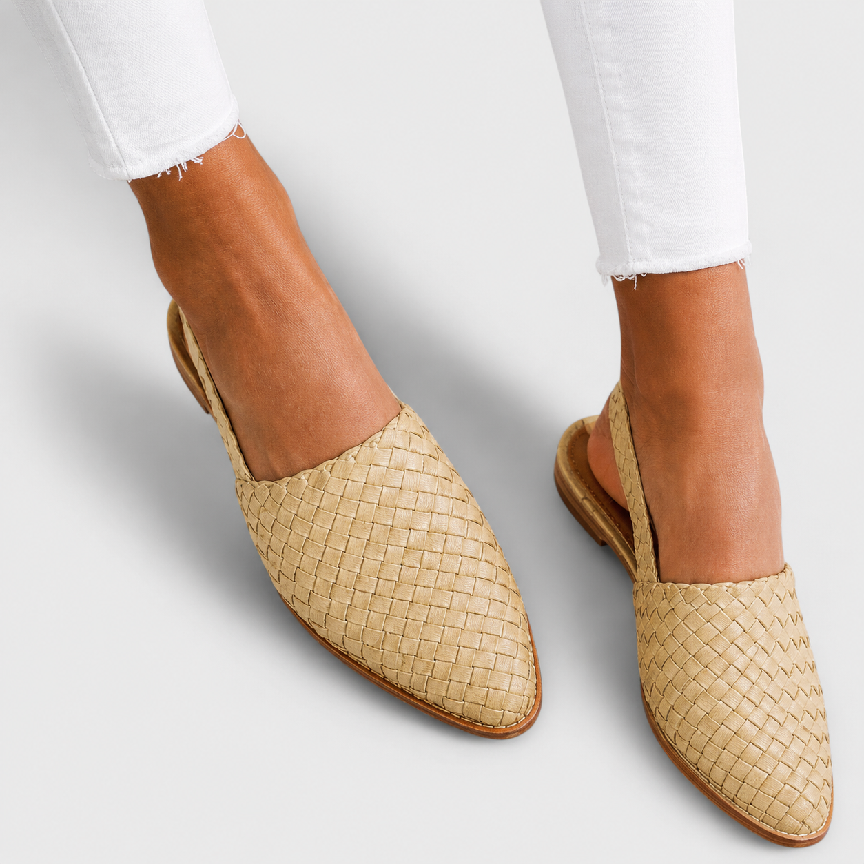 Keira | Woven Slingback Loafers