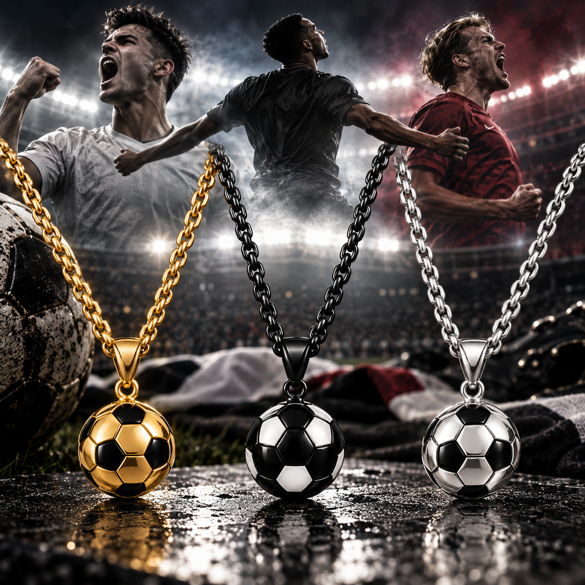 JAKE | FOOTBALL PENDANT NECKLACE