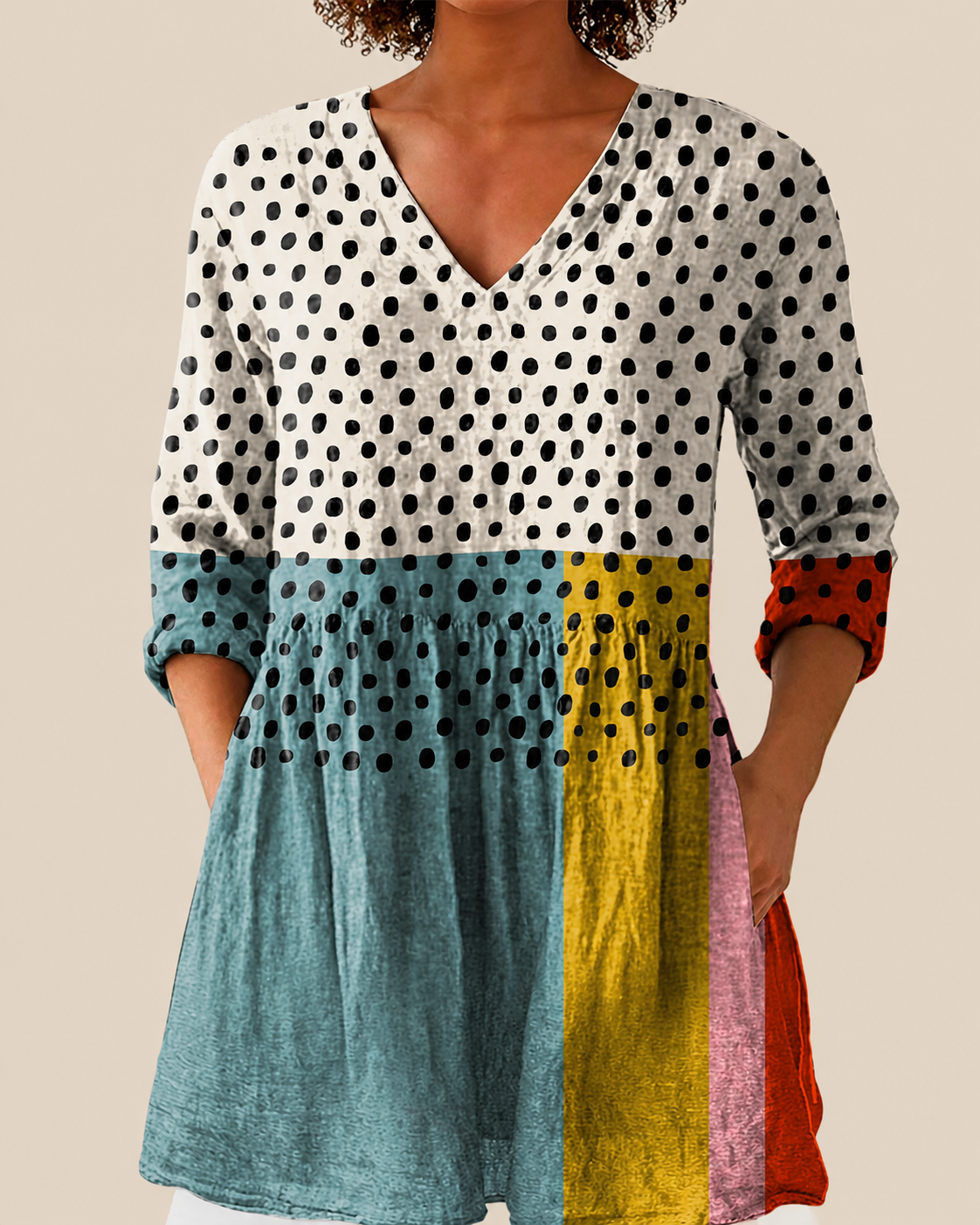 Hannah | Long Blouse with a Striking Print