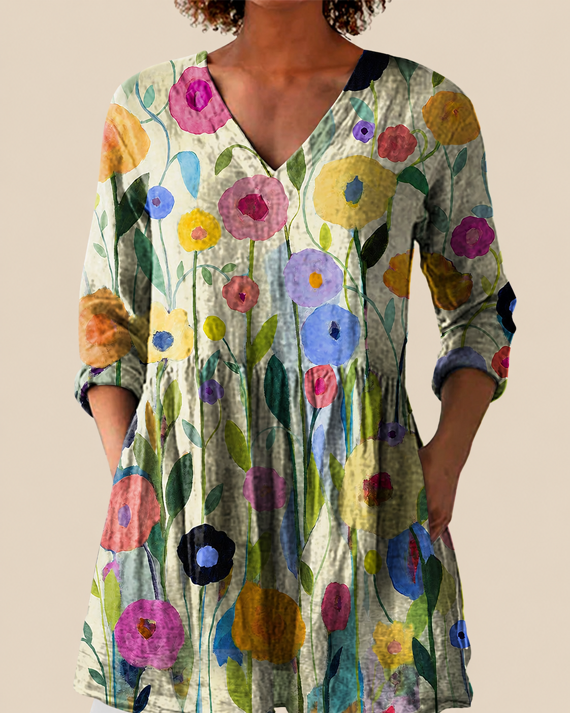 Layla | Long Blouse with a Striking Print