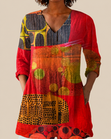 FELICITY | LONG BLOUSE WITH A STRIKING PRINT