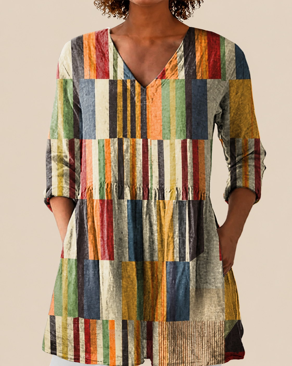 Iris | Long Blouse with a Striking Print
