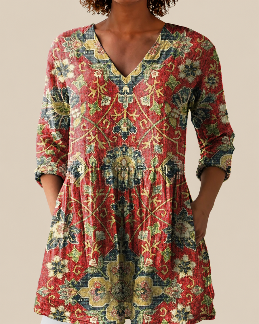 Jessica | Long Blouse with a Striking Print