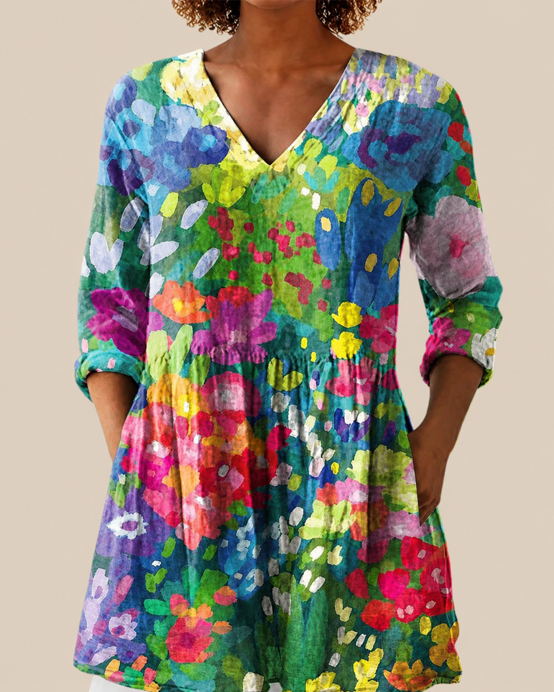 Clara | Long Blouse with a Striking Print