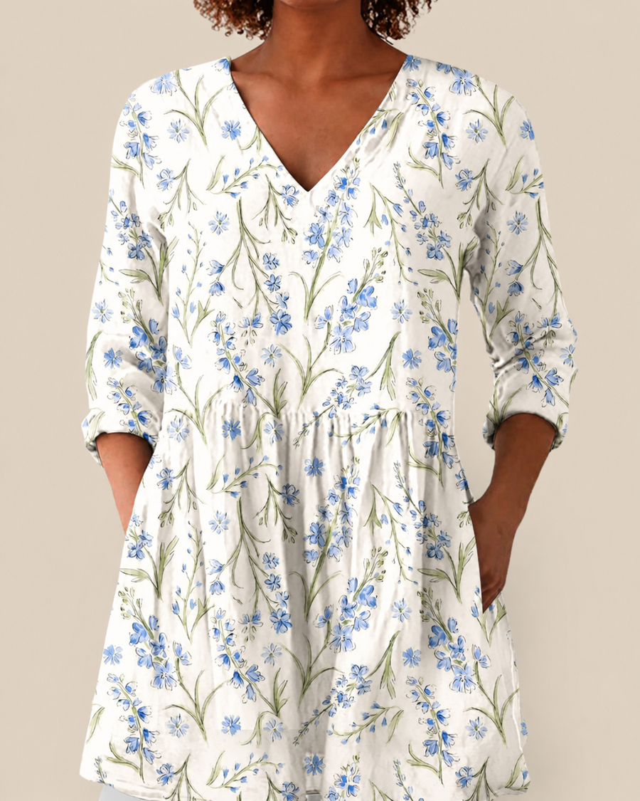 Anna | Long Blouse with a Striking Print