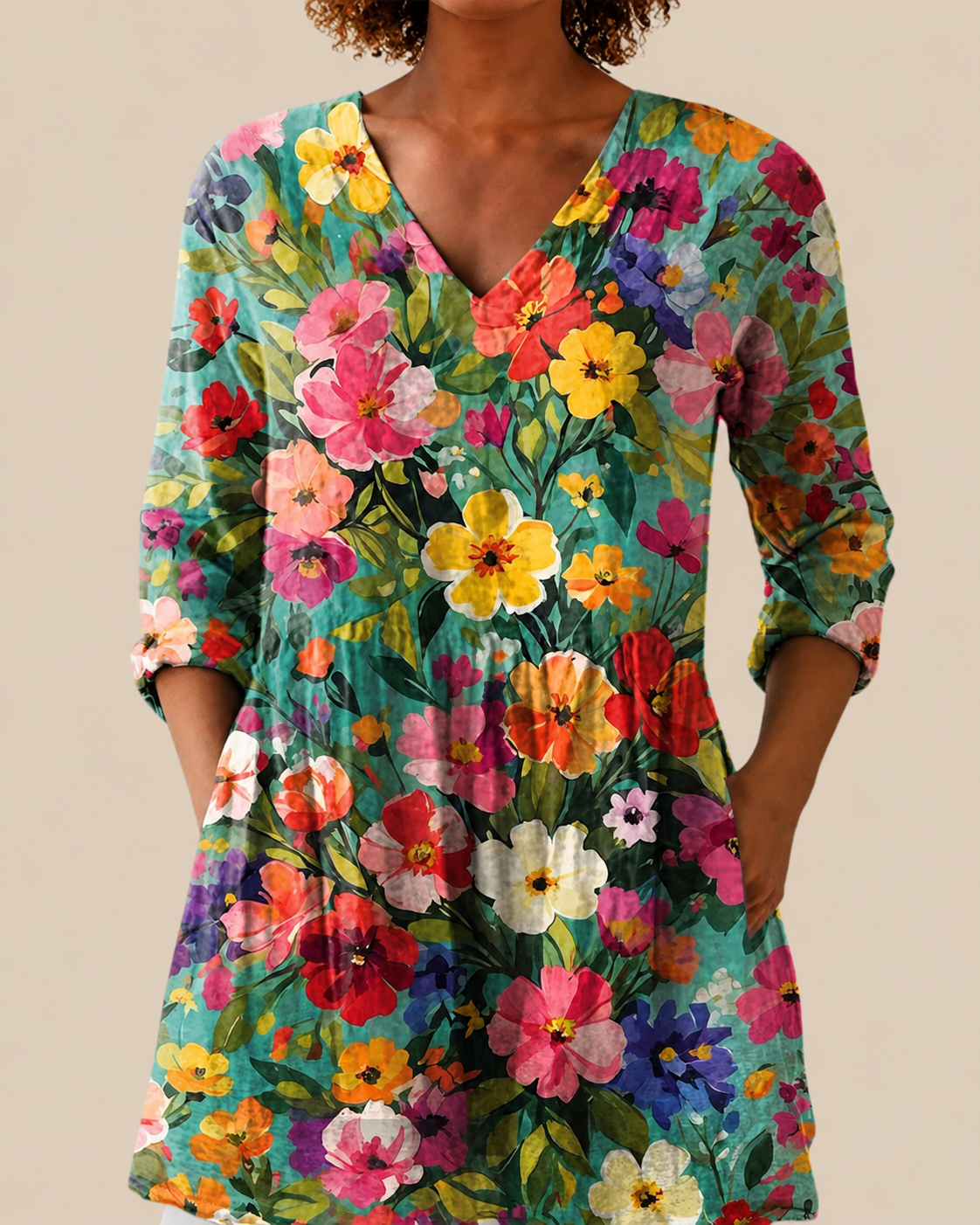 Emma | Long Blouse with a Striking Print