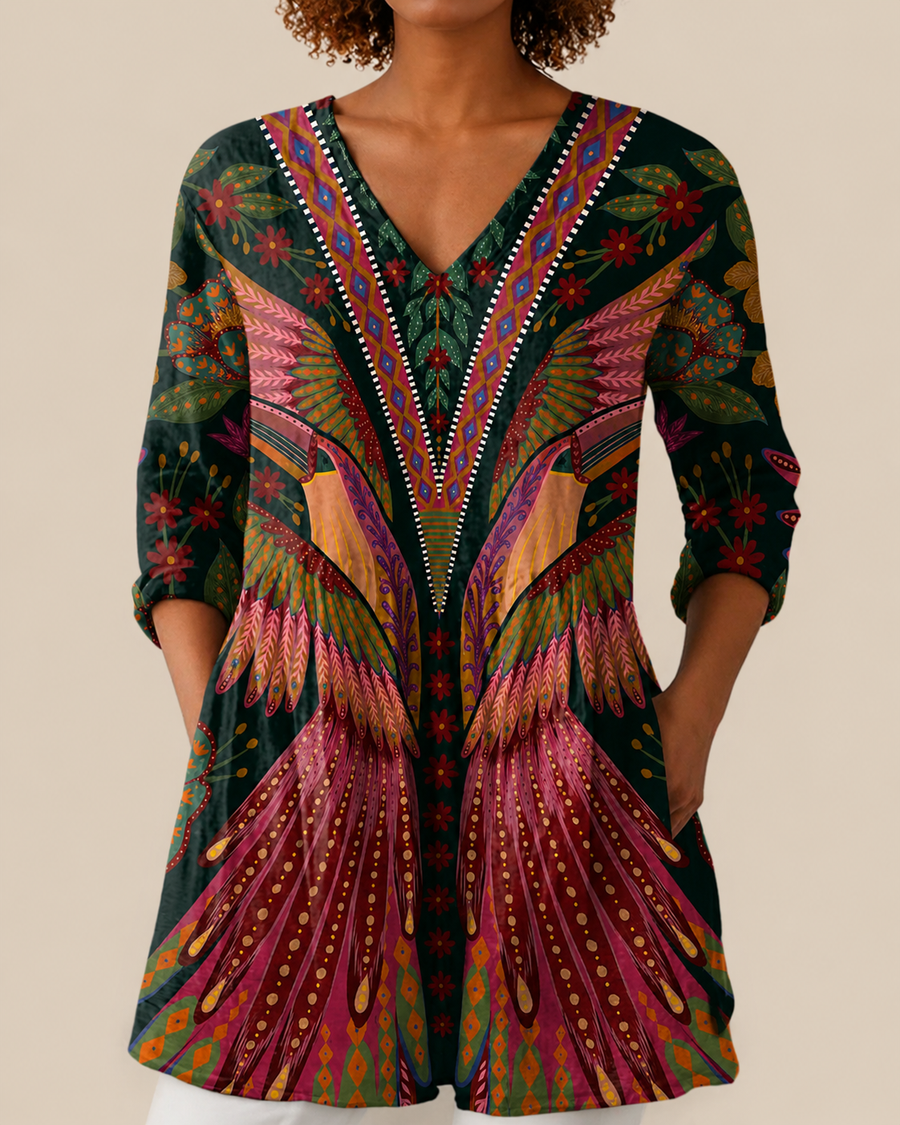 Eliza | Long Blouse with a Striking Print