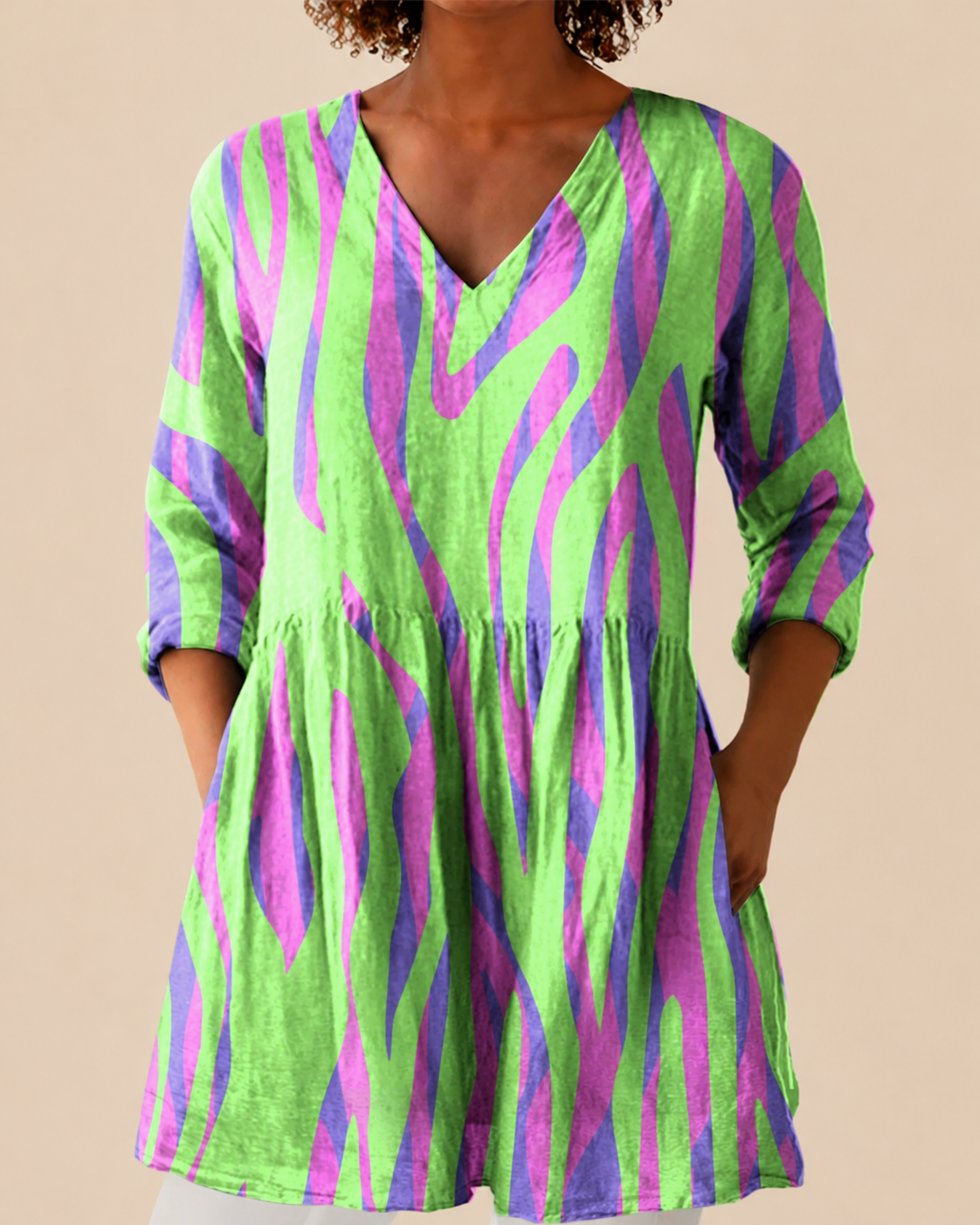 Maisie | Long Blouse with a Striking Print
