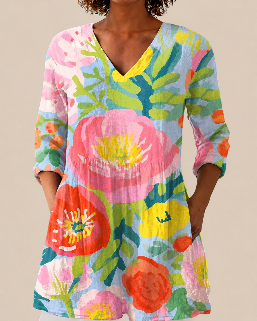 Bella | Long Blouse with a Striking Print