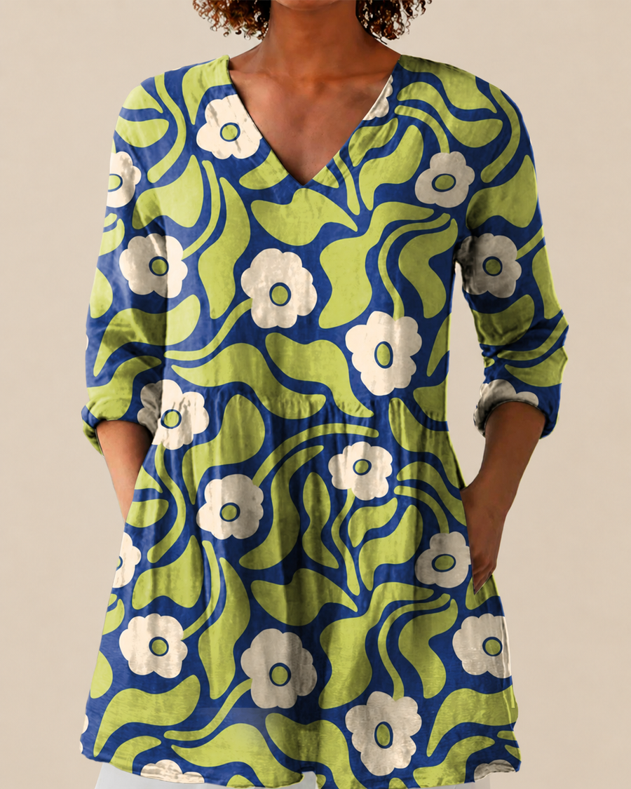 Violet | Long Blouse with a Striking Print