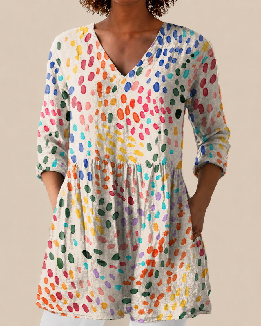 Scarlett | Long Blouse with a Striking Print