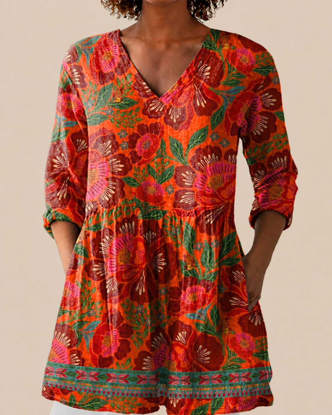 Abigail | Long Blouse with a Striking Print
