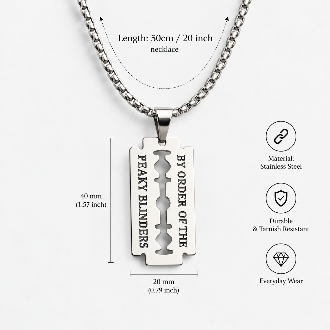 Peaky Razor Necklace