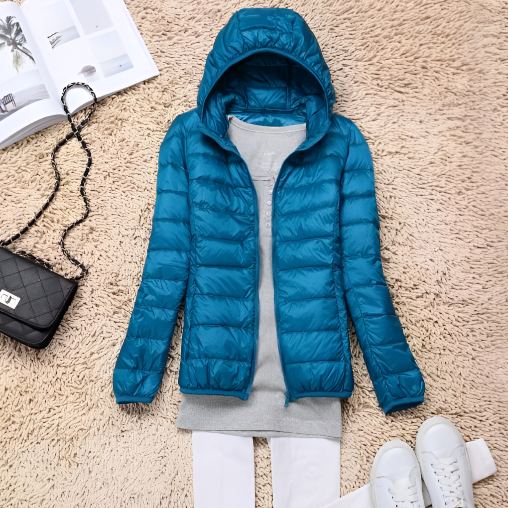 Women's Lightweight Packable Hooded Puffer Jacket