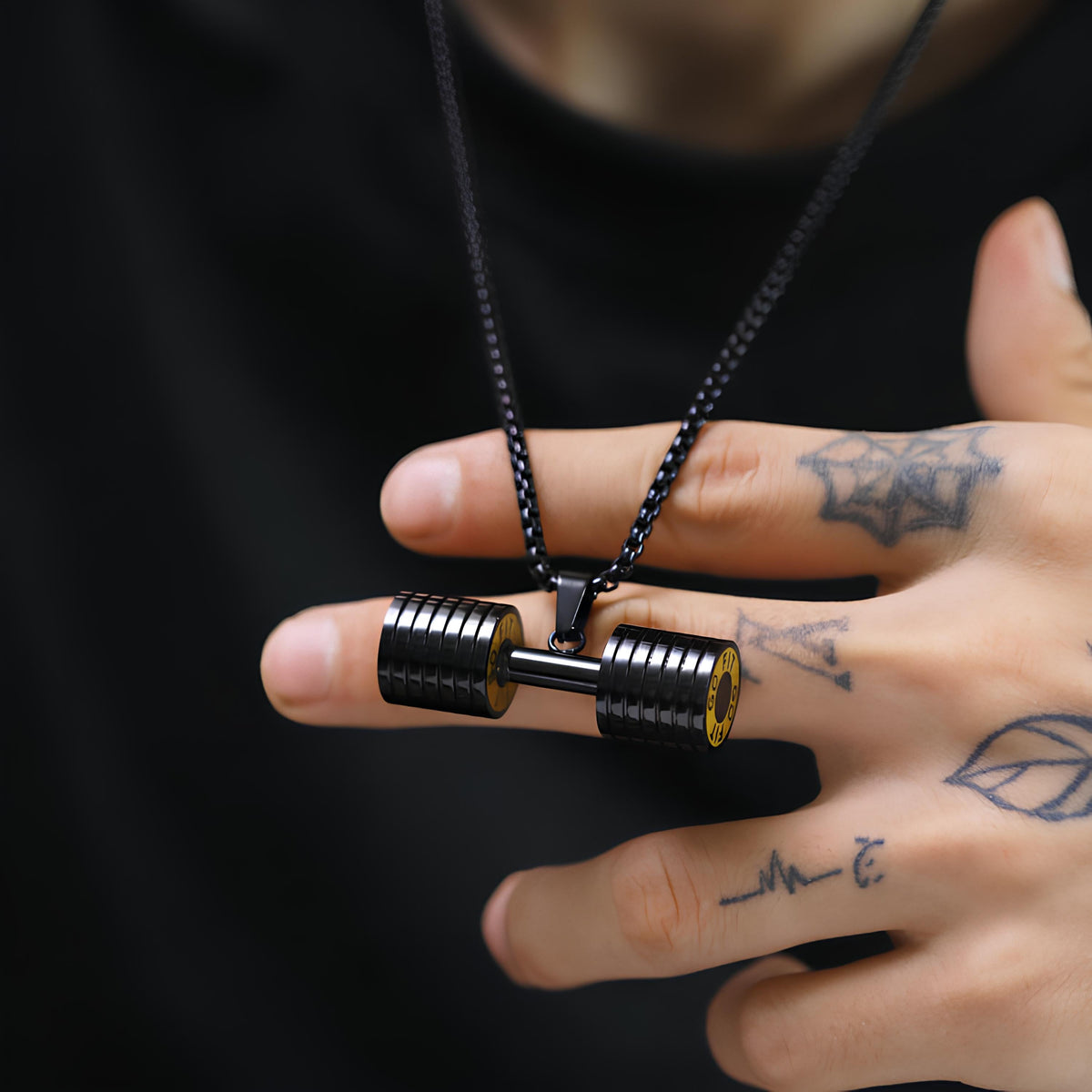 WILLIAM | AESTHETIC DUMBBELL PENDANT NECKLACE