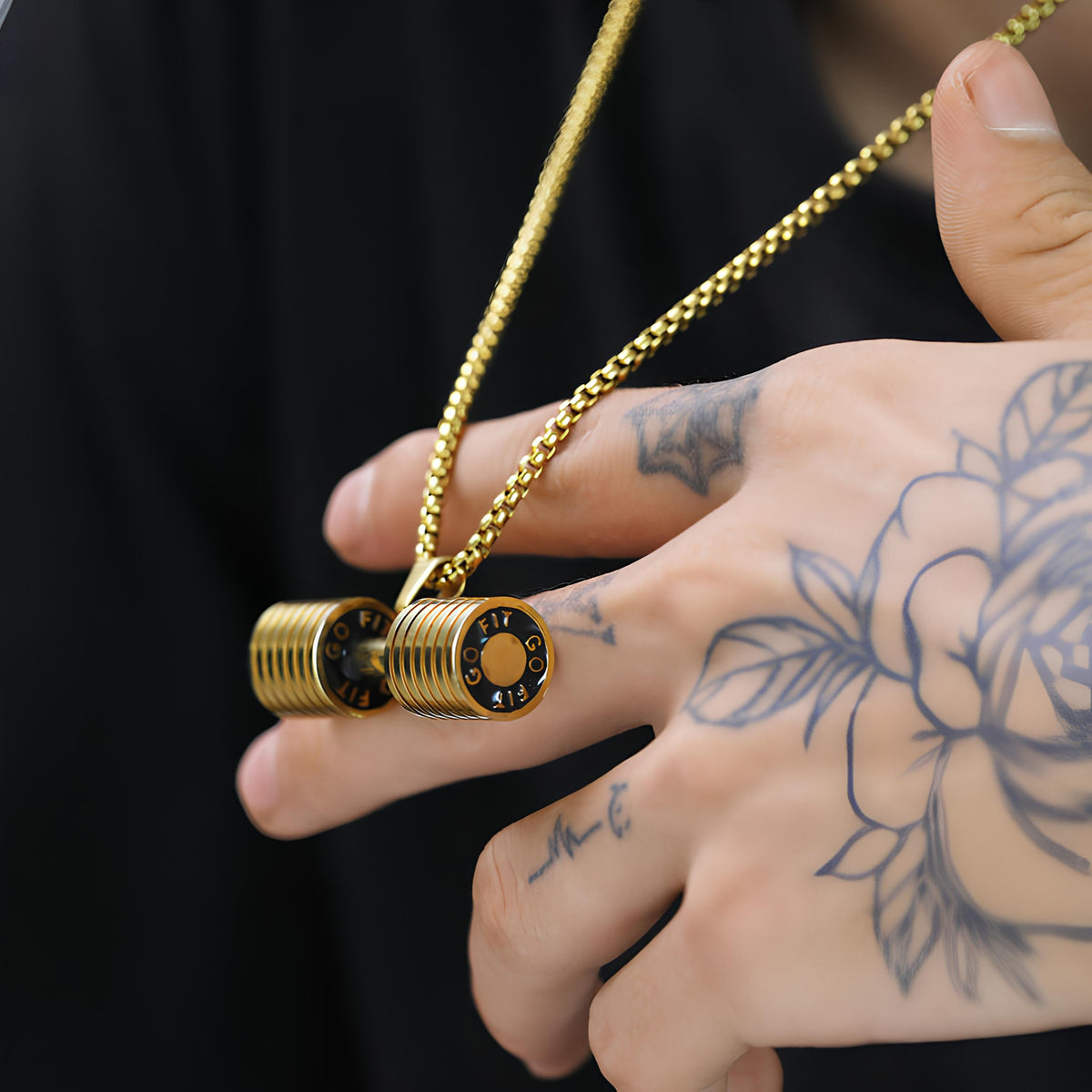 WILLIAM | AESTHETIC DUMBBELL PENDANT NECKLACE