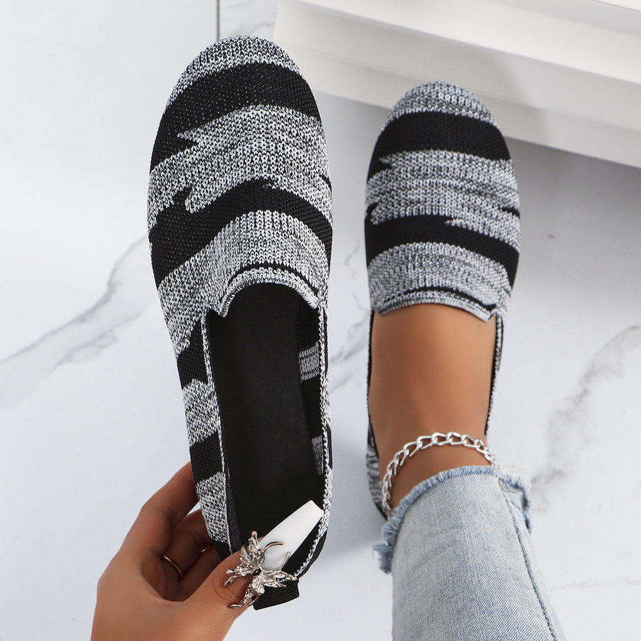 Michelle | Women's Knit Slip-On Striped Loafers