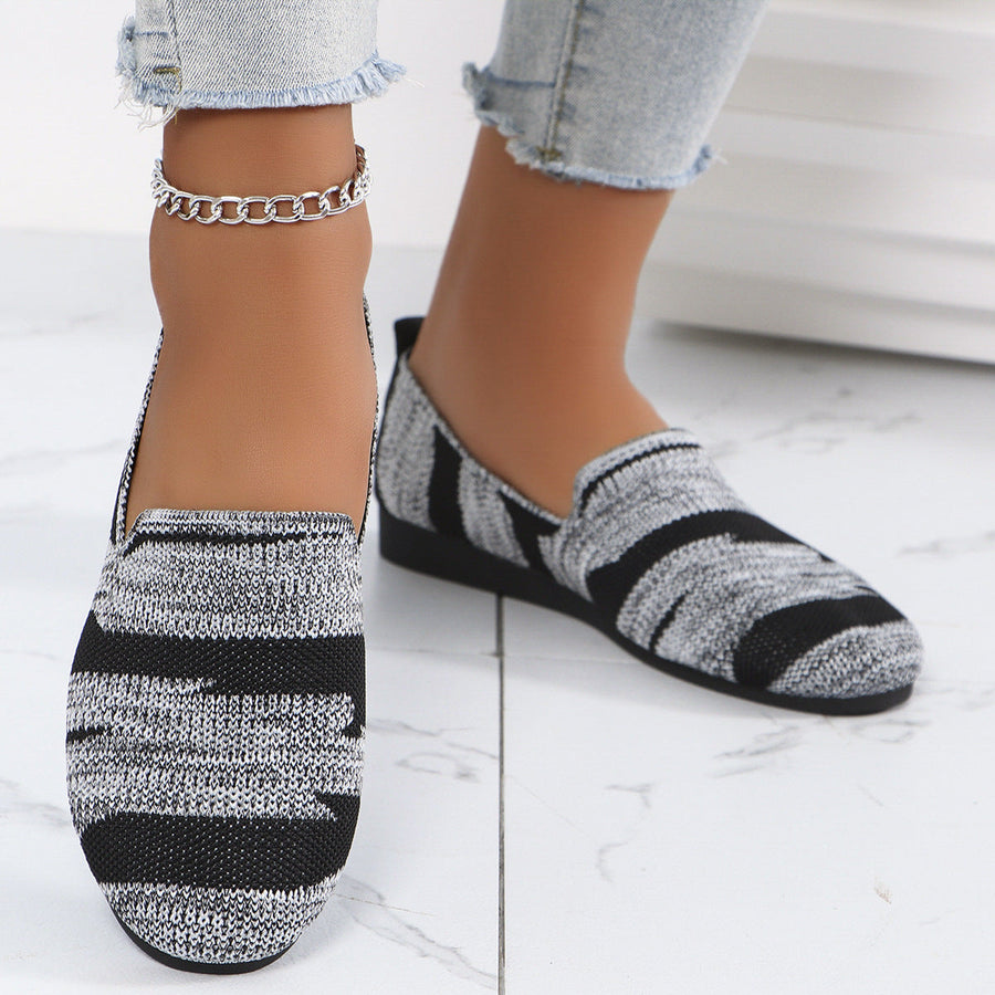 Michelle | Women's Knit Slip-On Striped Loafers