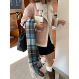 Women's Oversized Shearling Jacket with Wide Lapels