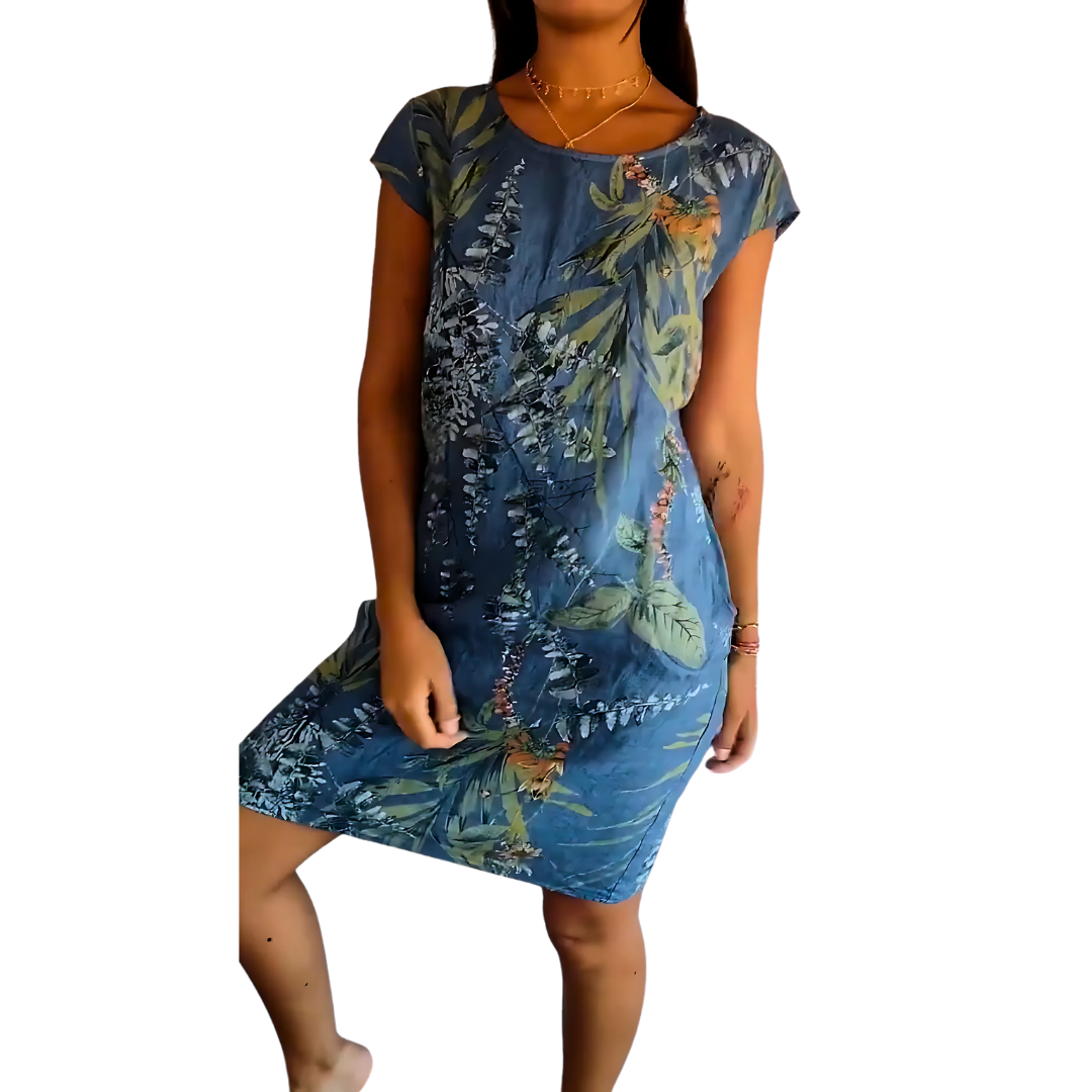 Penelope | Casual Nature Print Round Neck Dress