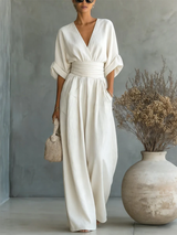 SOFIA | EFFORTLESS V-NECK JUMPSUIT