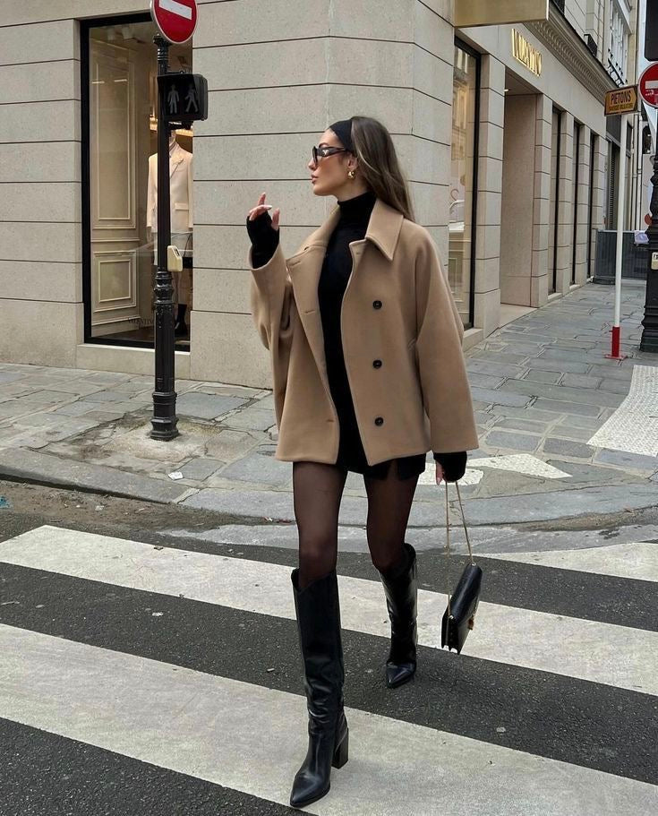 Women's Oversized Shirt Jacket with Button Front