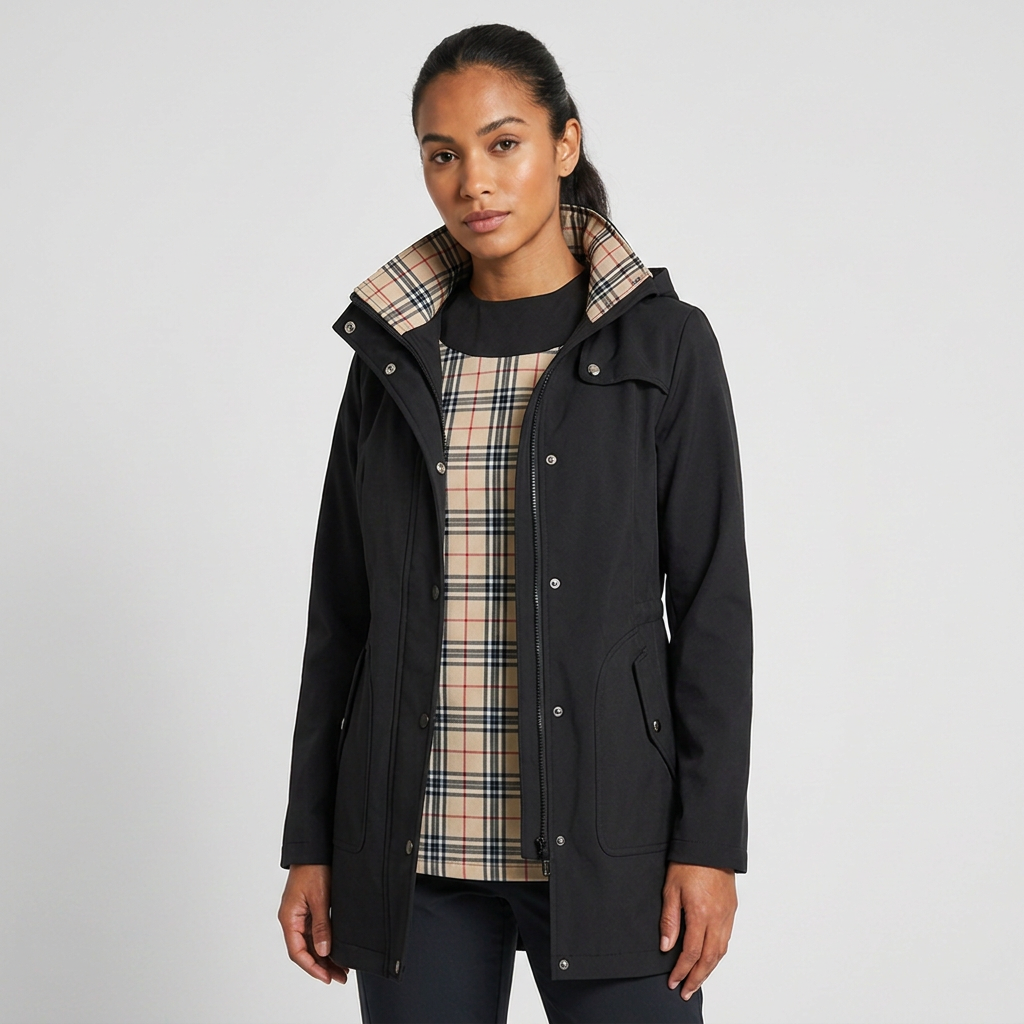 Qing - Casual Drawstring Waist Zip-Up Hooded Jacket