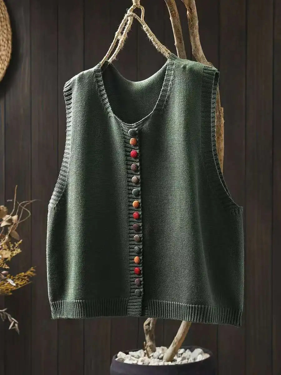 Julia | Colourful Button Knitted Vest