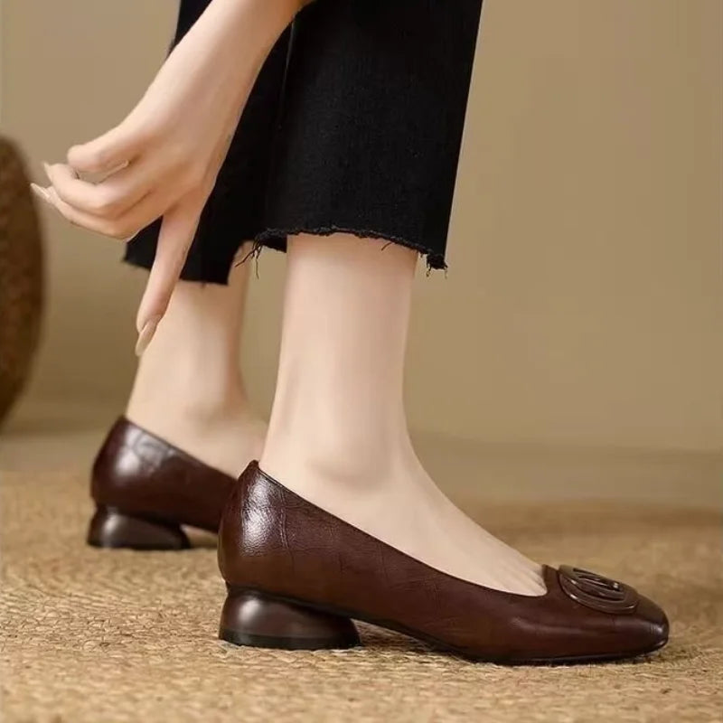 IMOGEN | WOMEN'S SOFT LEATHER SQUARE-TOE BUCKLE SHOES