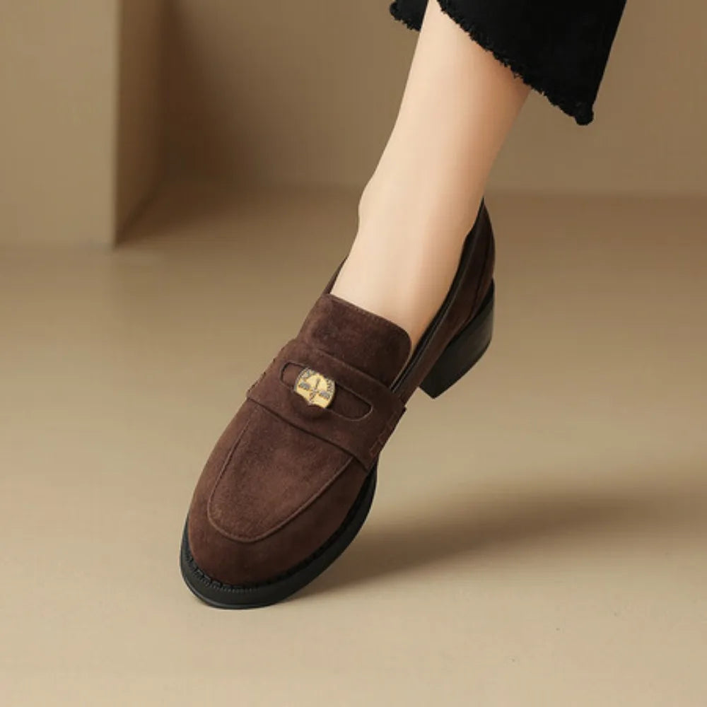 Daisy | Elegant Nude Tassel Loafers