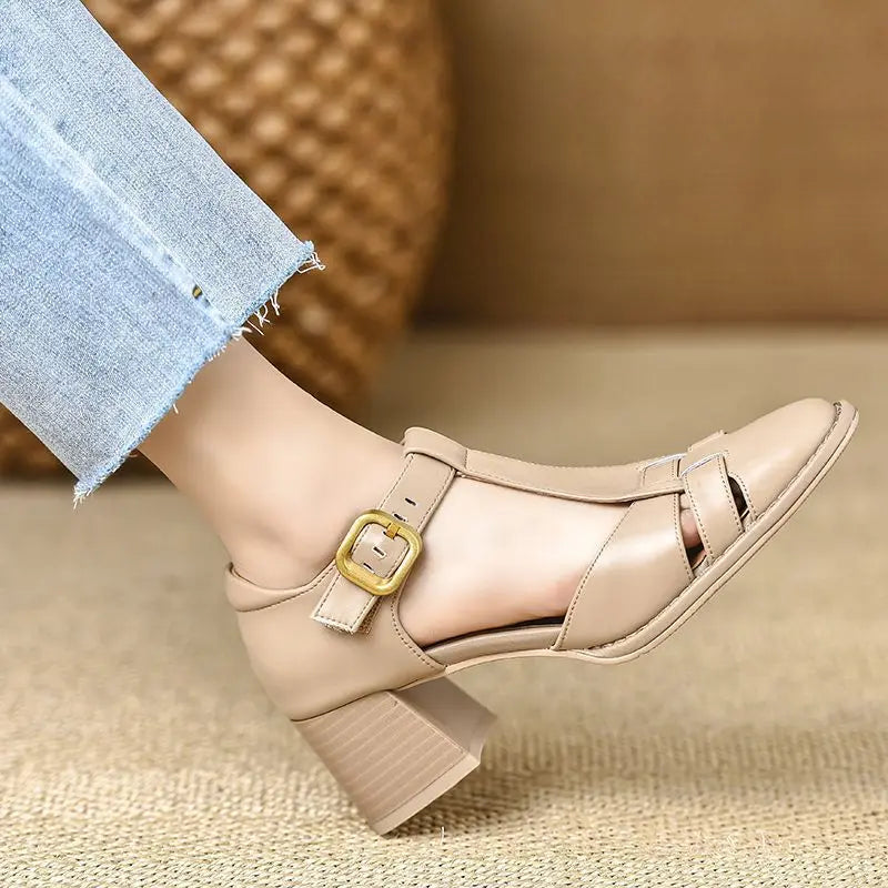 LYRA | CLASSIC LEATHER HIGH-HEEL SANDALS