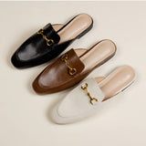 PENELOPE | WOMEN'S CLOSED-TOE MULES WITH METAL CHAIN